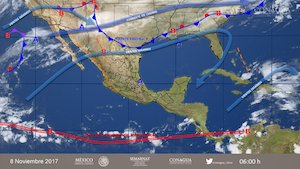 FF9 favorecerá vientos y bajas temperaturas; en Veracruz se prevé ambiente estable