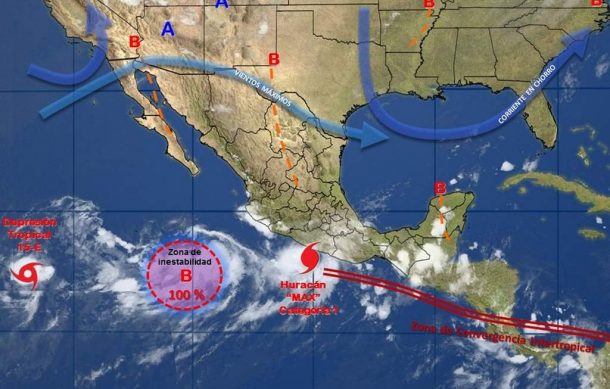 Se forma huracán categoría 1 frente a costas de Guerrero