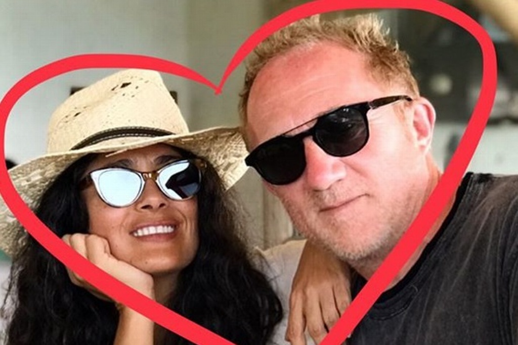Salma Hayek celebra el Día del Amor con su esposo Francois-Henri Pinault