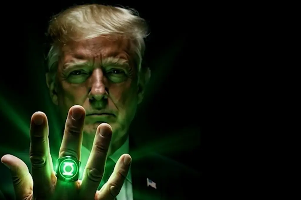 Trump aparece con un anillo verde y construye un muro en video difundido por la Casa Blanca